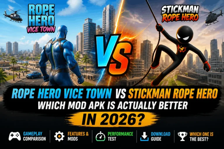Rope Hero Vice Town v7.1.6 vs Stickman Rope Hero v4.4.2 2 Rope Hero Vice Town vs Stickman Rope Hero comparison
